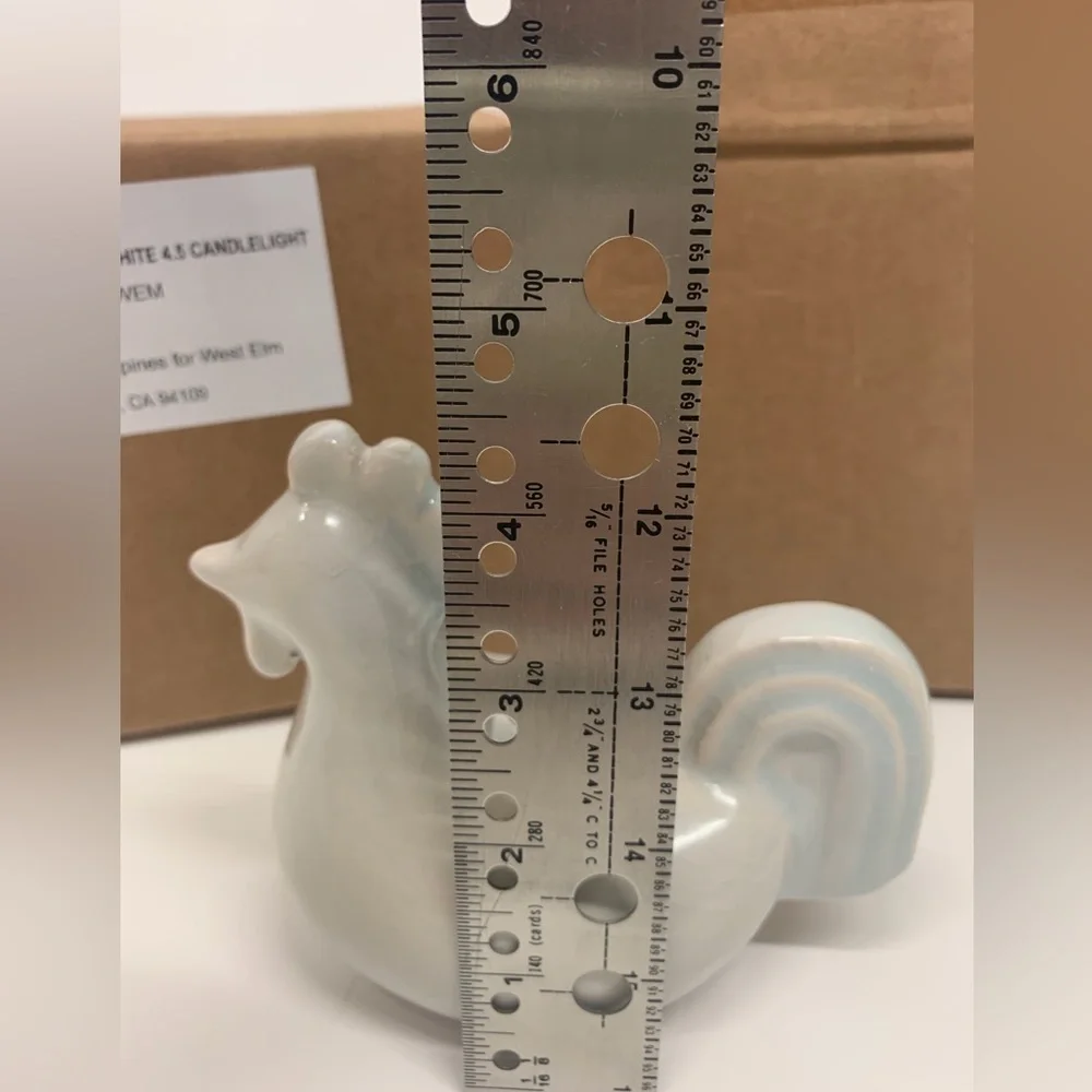 West Elm 2/$18 Chicken White Candle Taper Holder